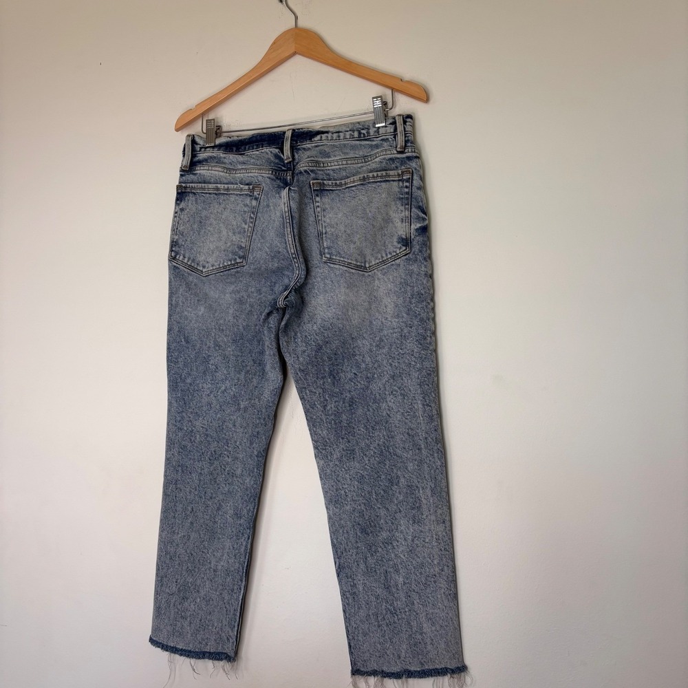Frame‎ Le Nouveau Straight Leg Acid Wash Denim Jeans Raw Hem 1980s Size 30 - Picture 3 of 7